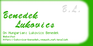 benedek lukovics business card